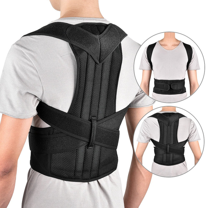 Corretor de postura traseira ombro suporte cinto superior e inferior das costas.